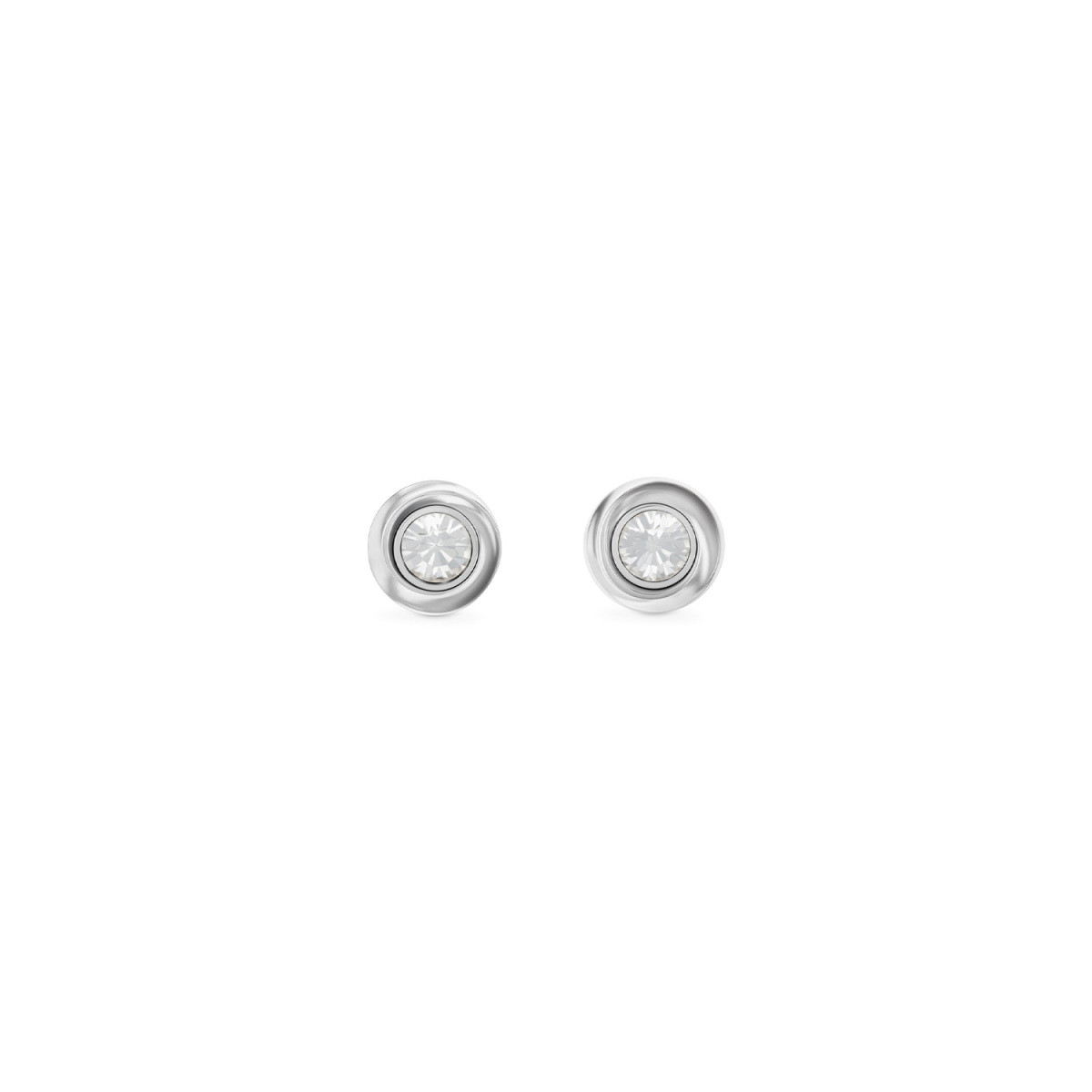 Calvin Klein CJ35000771 zilverkleurige oorstekers met transparante kristal 10 mm breed
