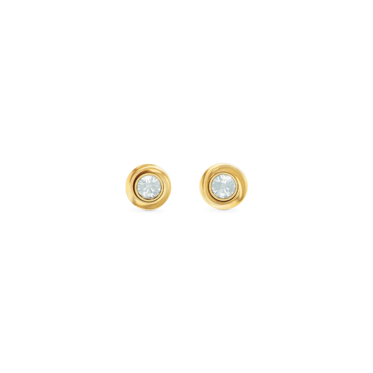 Calvin Klein CJ35000772 goudkleurige ronde oorstekers met kristal - Diameter 10 mm