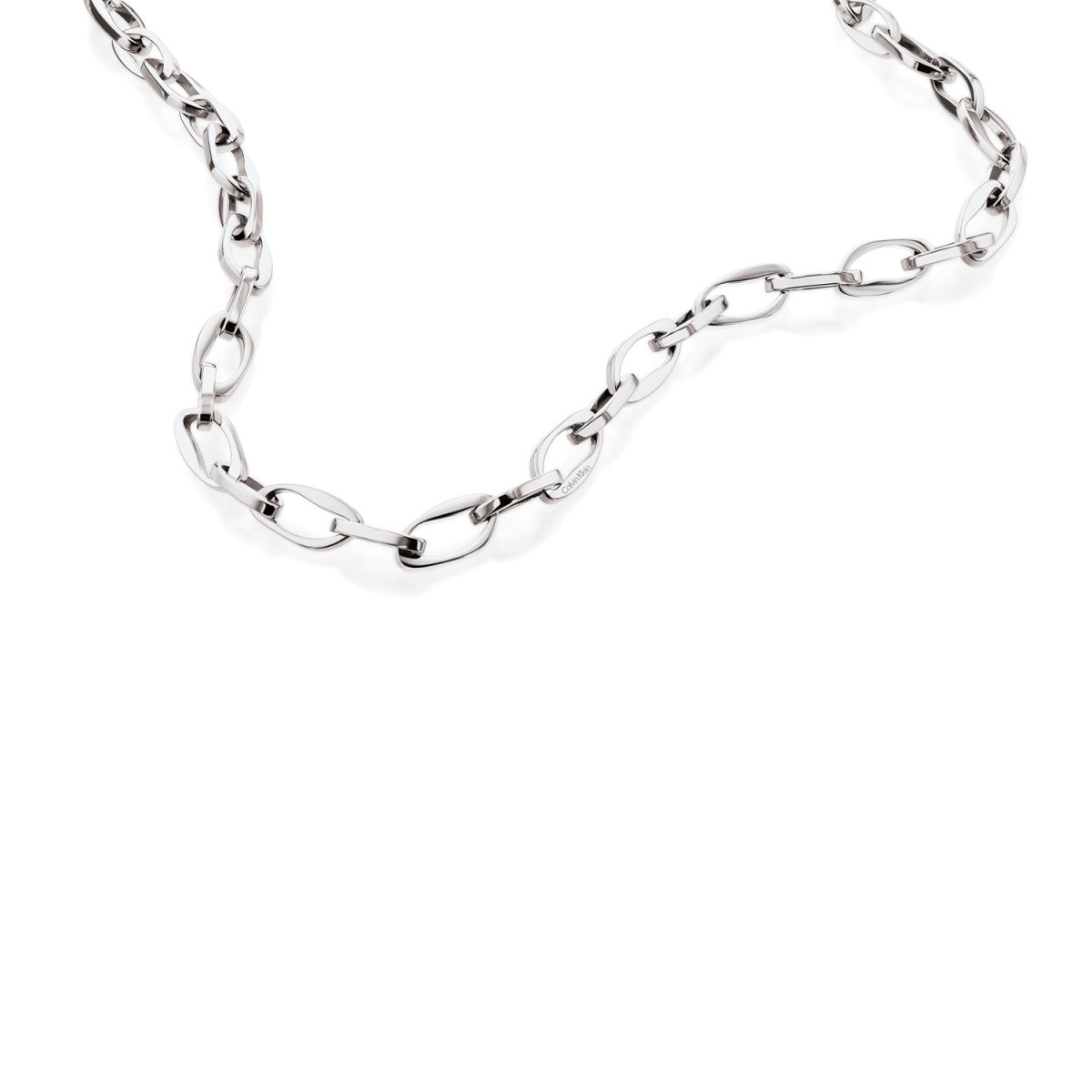 Calvin Klein CJ35000804 zilverkleurige dames ankerschakelketting 8 mm breed - Lengte 40 cm