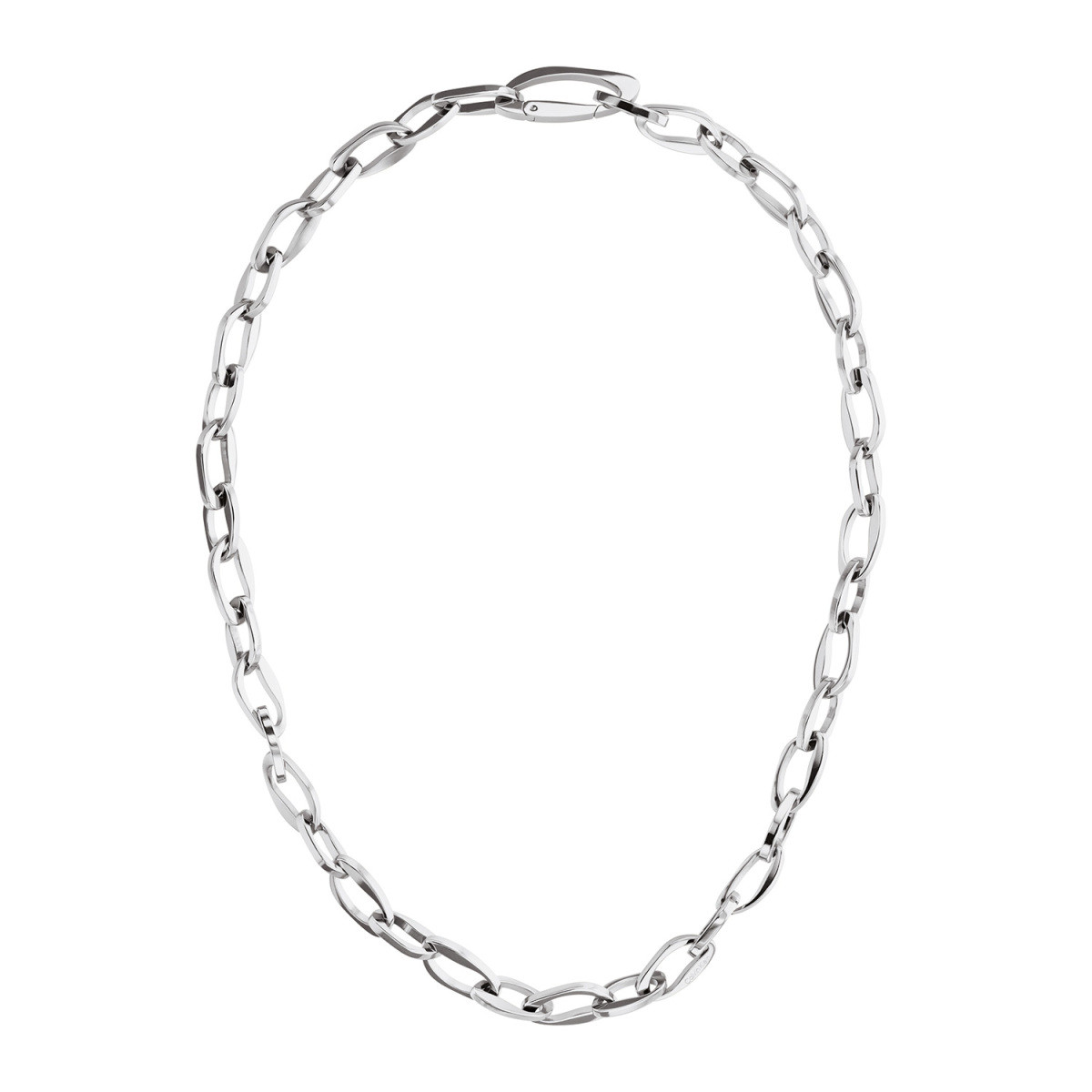 Calvin Klein CJ35000804 zilverkleurige dames ankerschakelketting 8 mm breed - Lengte 40 cm