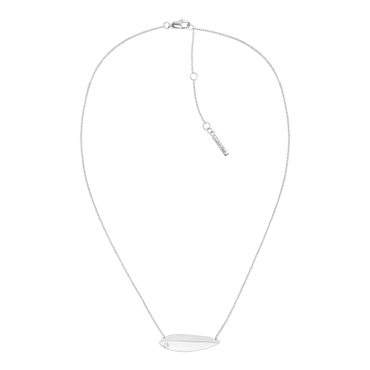 Calvin Klein CJ35000815 zilverkleurige ketting met ovale hanger 10 mm - Lengte 51 cm