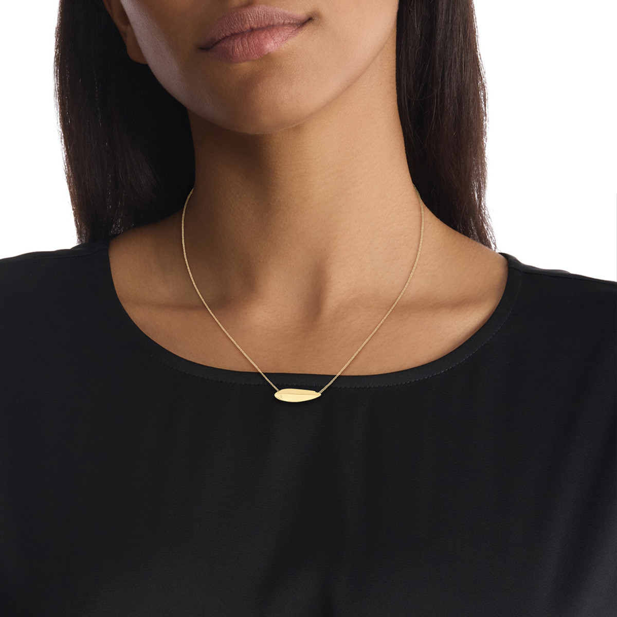 Calvin Klein CJ35000816 goudkleurige ketting met horizontale hanger 10 mm - Lengte 51 cm