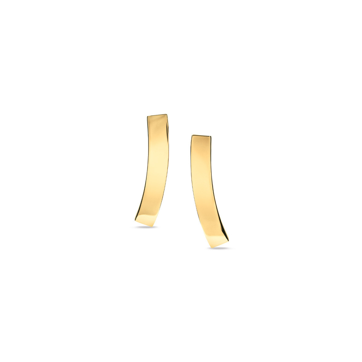 Calvin Klein CJ35000850 rechthoekige gold plated oorstekers 6 mm breed - Hoogte 24 mm