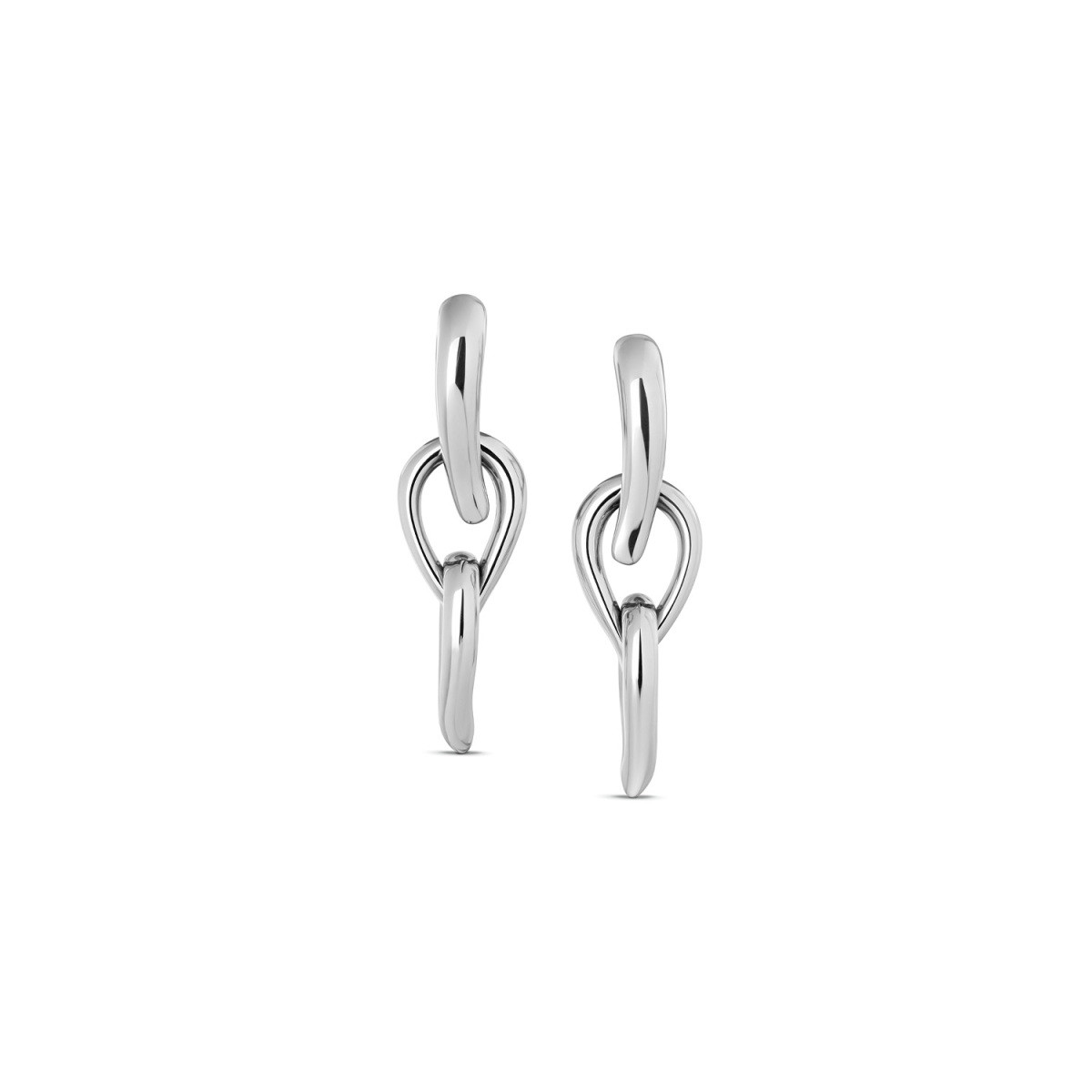 Calvin Klein CJ35000916 zilverkleurige stalen ovale oorhangers 12 mm breed - Hoogte 50 mm