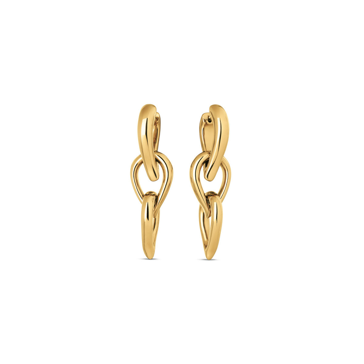 Calvin Klein CJ35000917 gold plated ovale oorhangers 12 mm breed - Hoogte 50 mm
