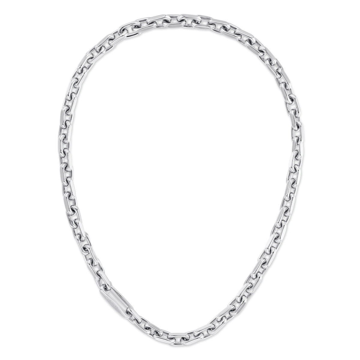 Calvin Klein CJ35100049 glanzende zilverkleurige anker schakelketting 8 mm breed - Lengte 46-50 cm
