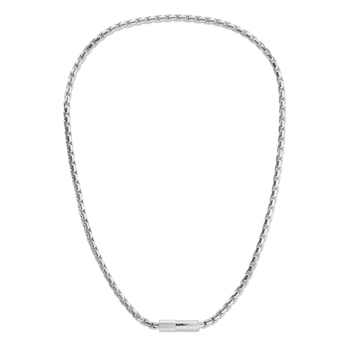 Calvin Klein CJ35100092 zilverkleurige cardano schakelketting 8 mm breed - Lengte 61 cm