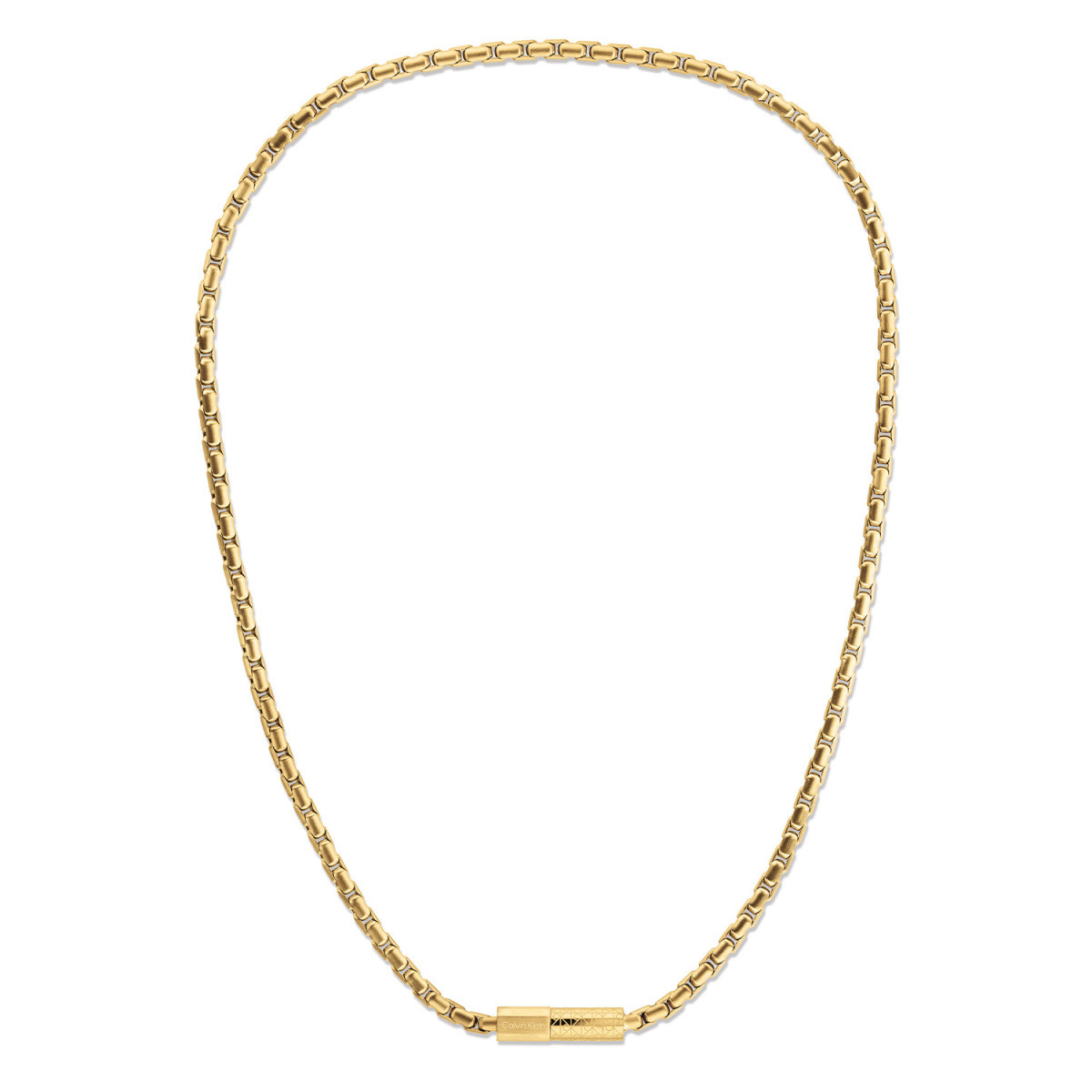 Calvin Klein CJ35100093 gold plated cardano schakelketting 8 mm breed - Lengte 61 cm