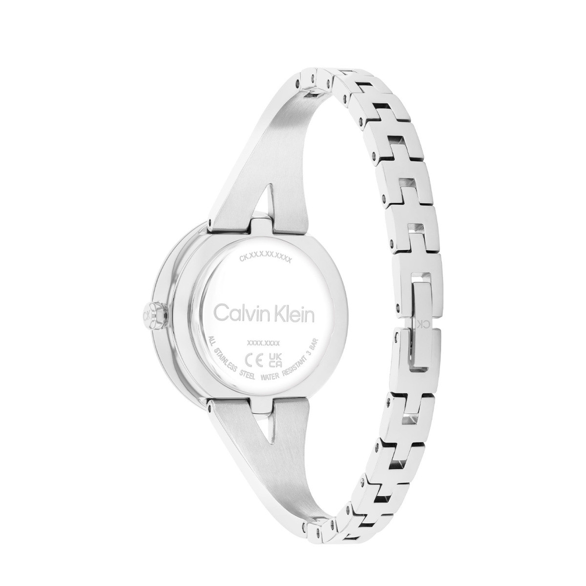 Calvin Klein CK25100026 zilverkleurig quartz dameshorloge met zwarte wijzerplaat - Ø 30 mm