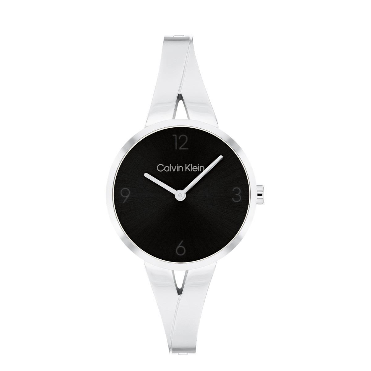 Calvin Klein CK25100026 zilverkleurig quartz dameshorloge met zwarte wijzerplaat - Ø 30 mm