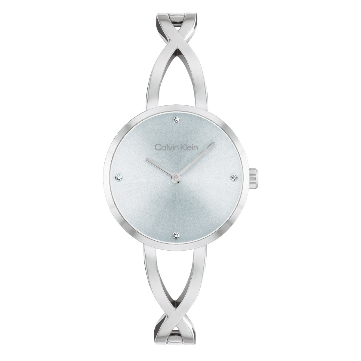 Calvin Klein CK25100058 dameshorloge met lichtblauwe wijzerplaat en steentjes - Ø 28 mm