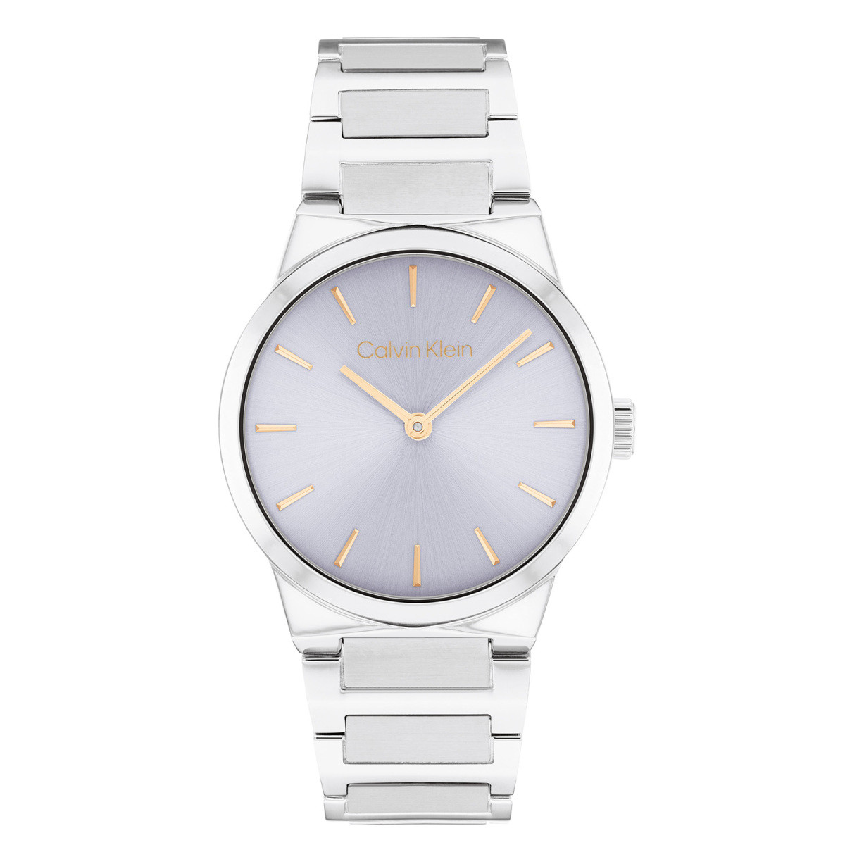 Calvin Klein CK25100079 zilverkleurig dameshorloge met paarsblauwe wijzerplaat - Ø 32 mm