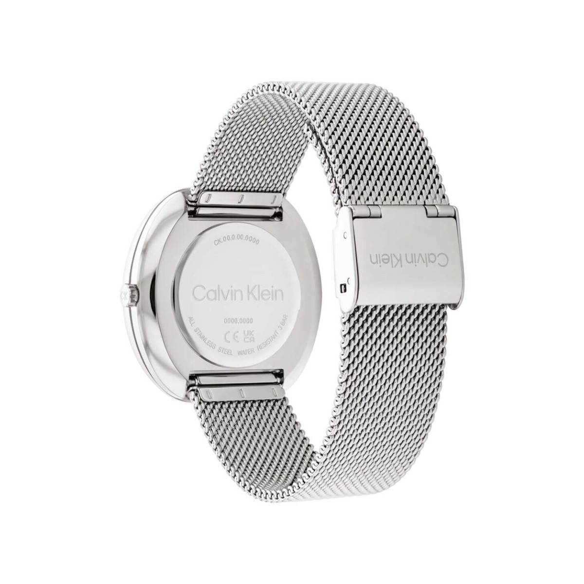 Calvin Klein CK25200245 zilverkleurig dameshorloge met witte wijzerplaat en mesh band - Ø 37 mm