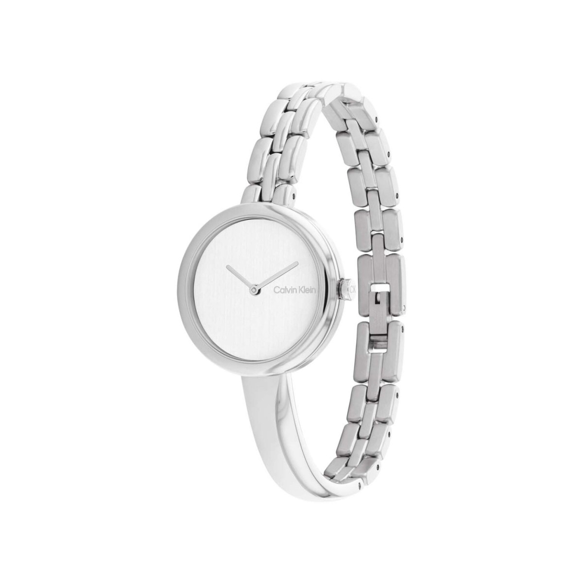 Calvin Klein CK25200278 zilverkleurig dameshorloge met ronde kast en schakelband - Ø 28 mm