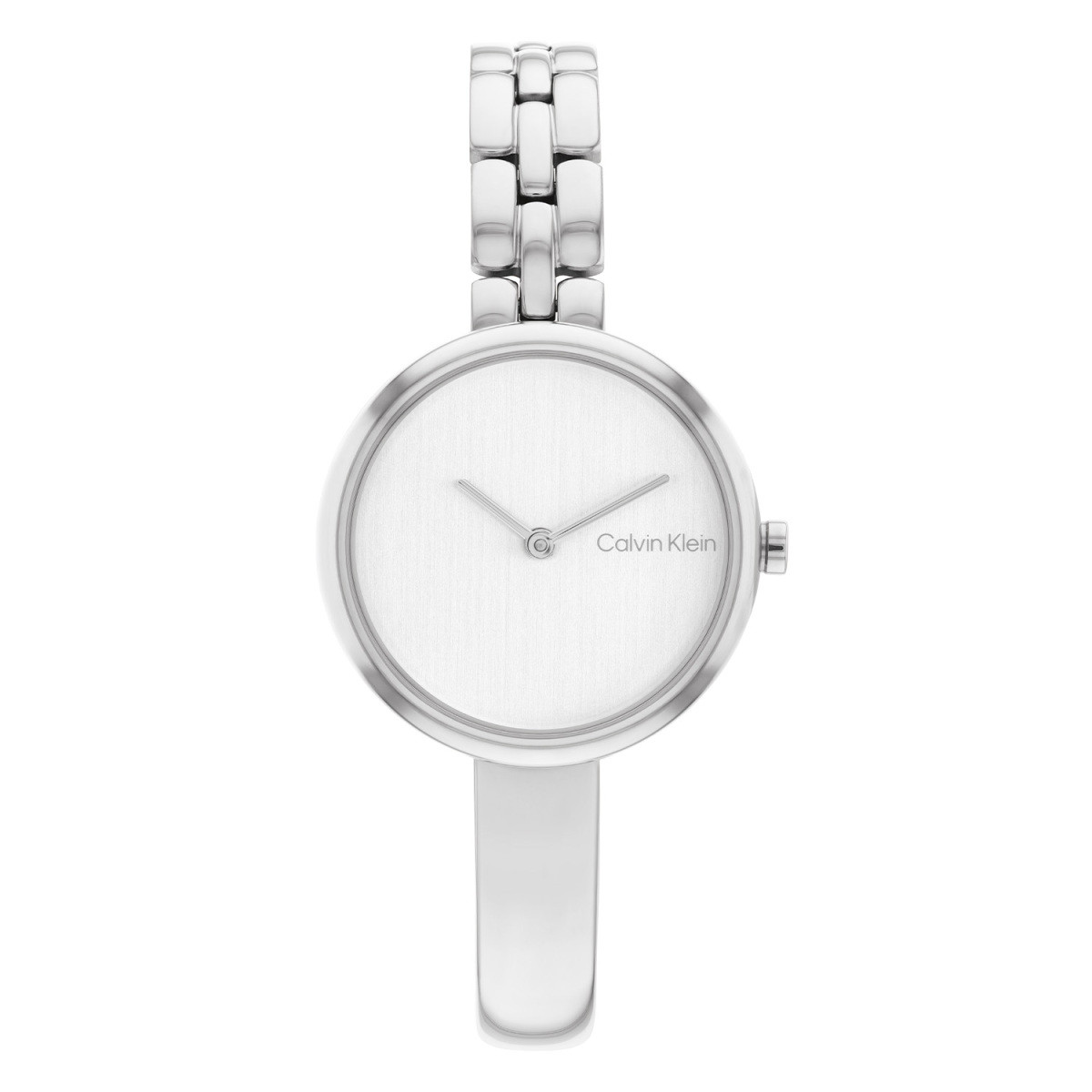 Calvin Klein CK25200278 zilverkleurig dameshorloge met ronde kast en schakelband - Ø 28 mm