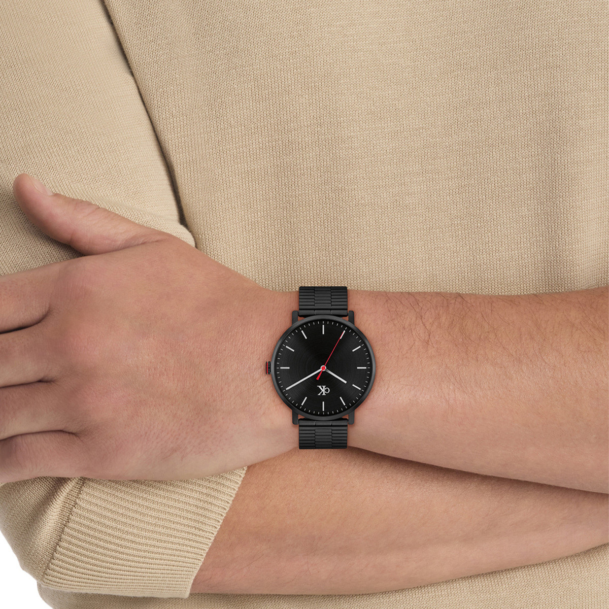 Calvin Klein CK25200550 zwart herenhorloge met ronde kast en schakelband - Ø 42 mm