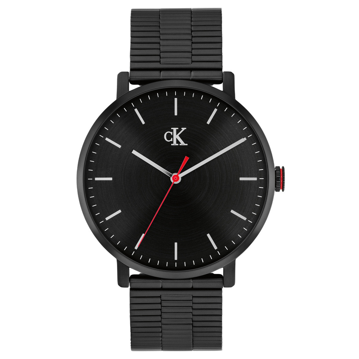 Calvin Klein CK25200550 zwart herenhorloge met ronde kast en schakelband - Ø 42 mm