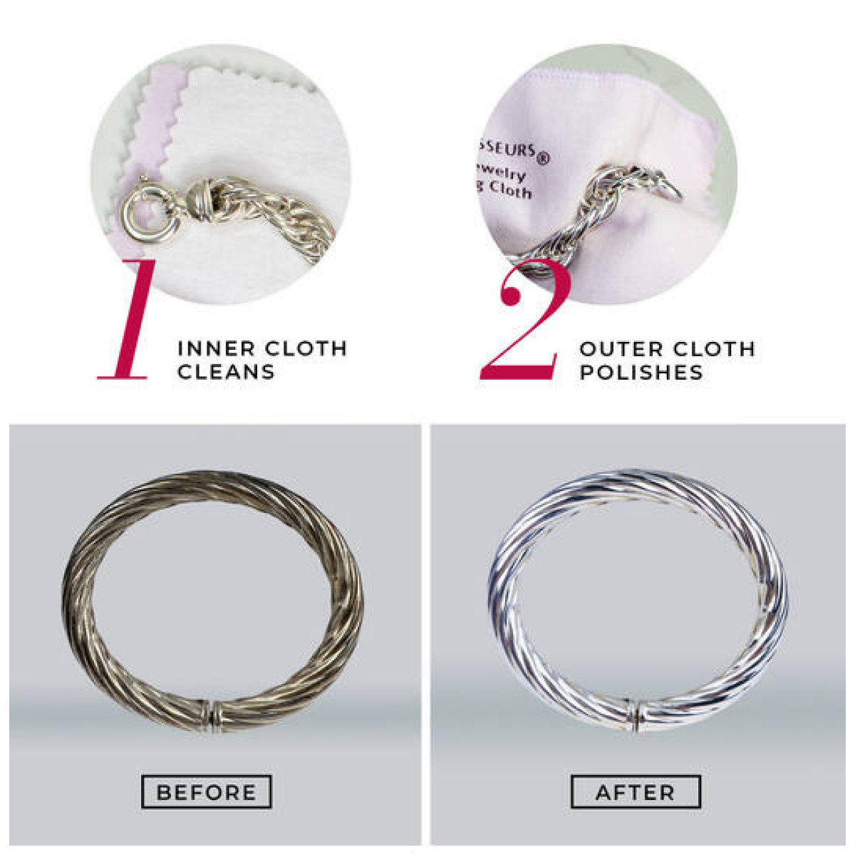 Connoisseurs Reinigingsdoek Zilver