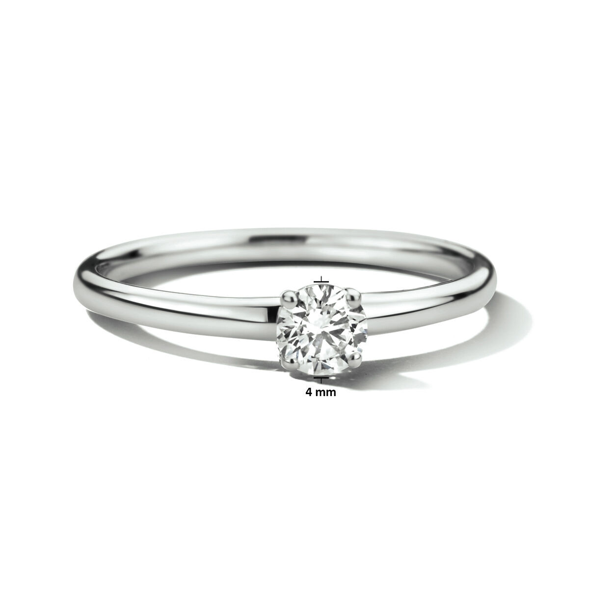 Witgouden ring met made diamond 0.25 crt.