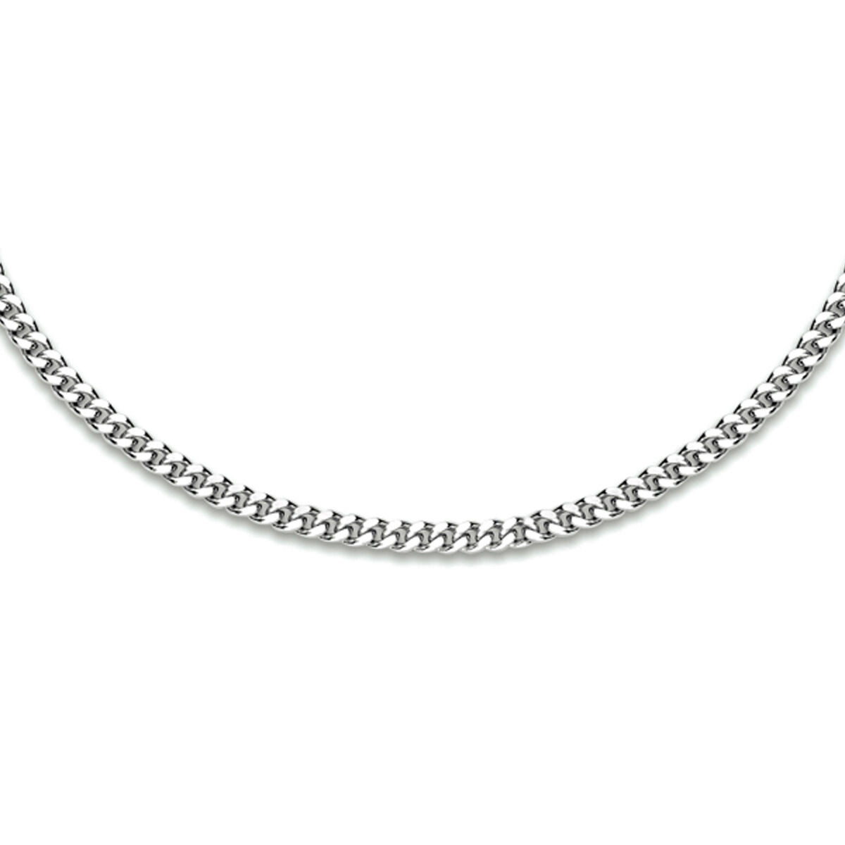 Zilveren gourmet ketting gerhodineerd 2.4 mm