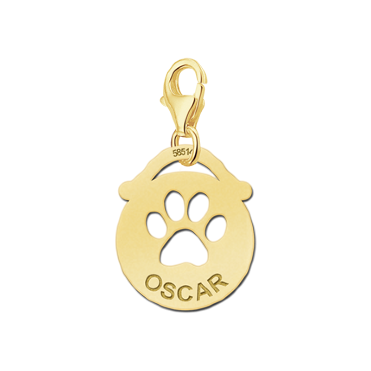 Gouden bedel rond hondenpoot Names4ever