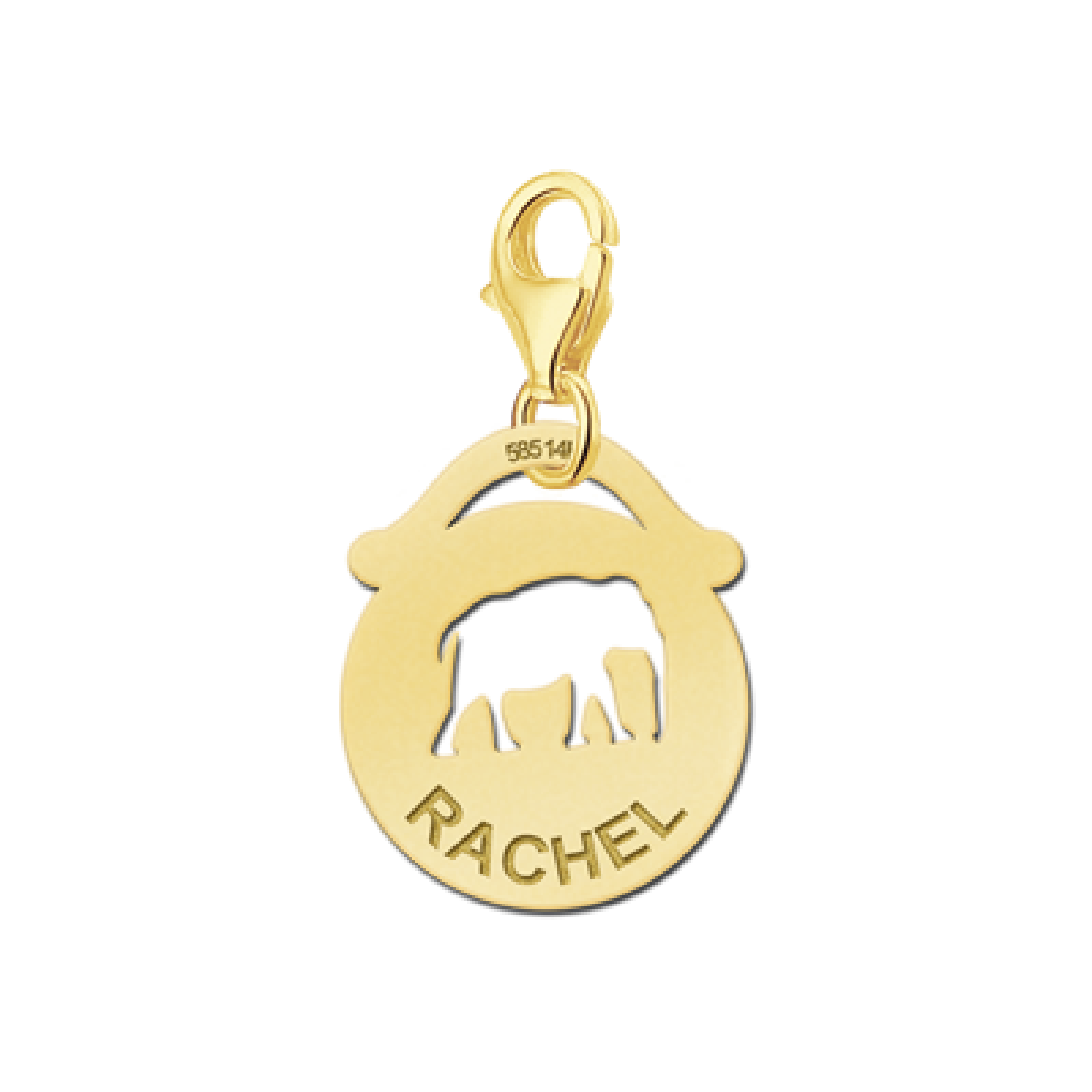 Gouden bedel rond olifant Names4ever