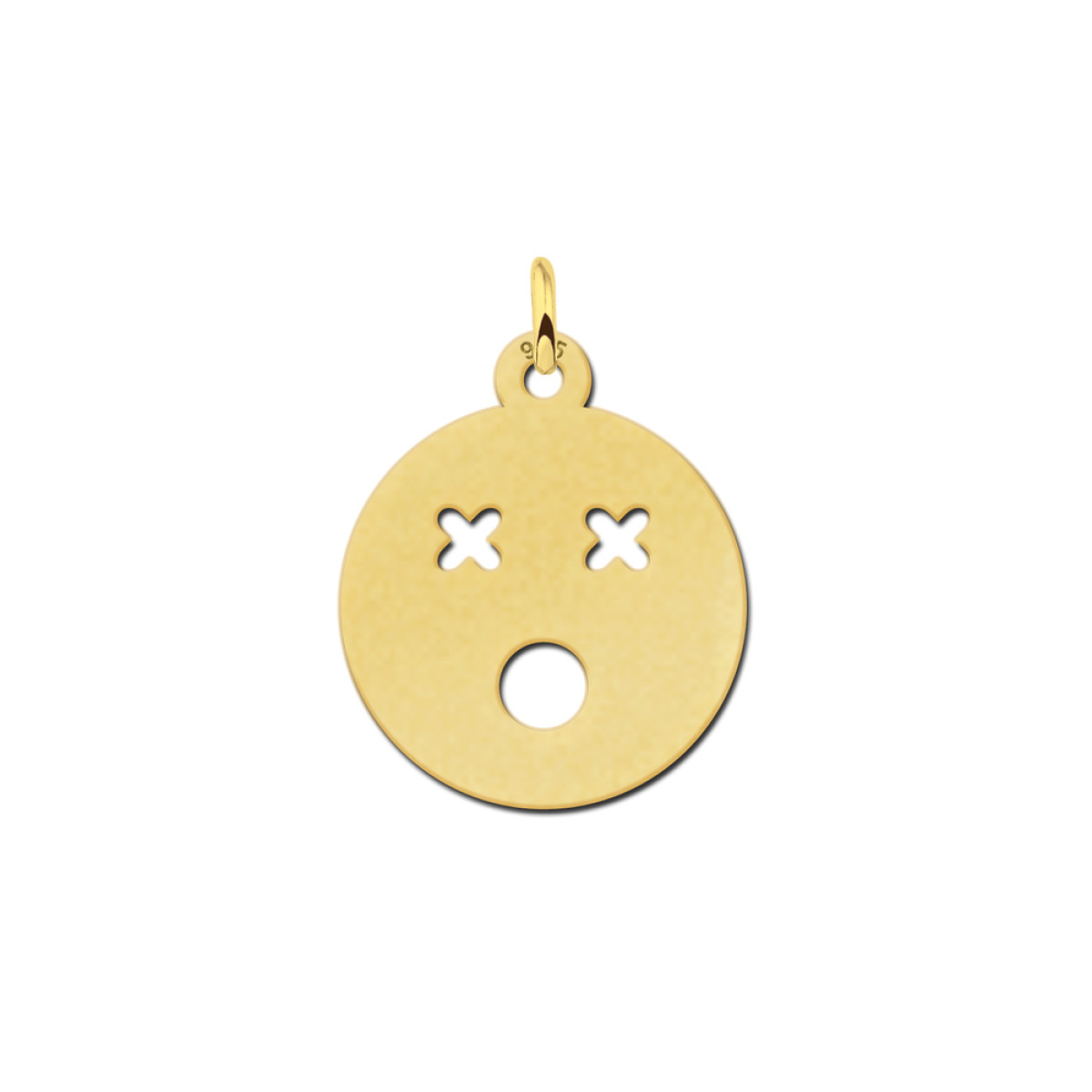 Gouden smiley hanger dood