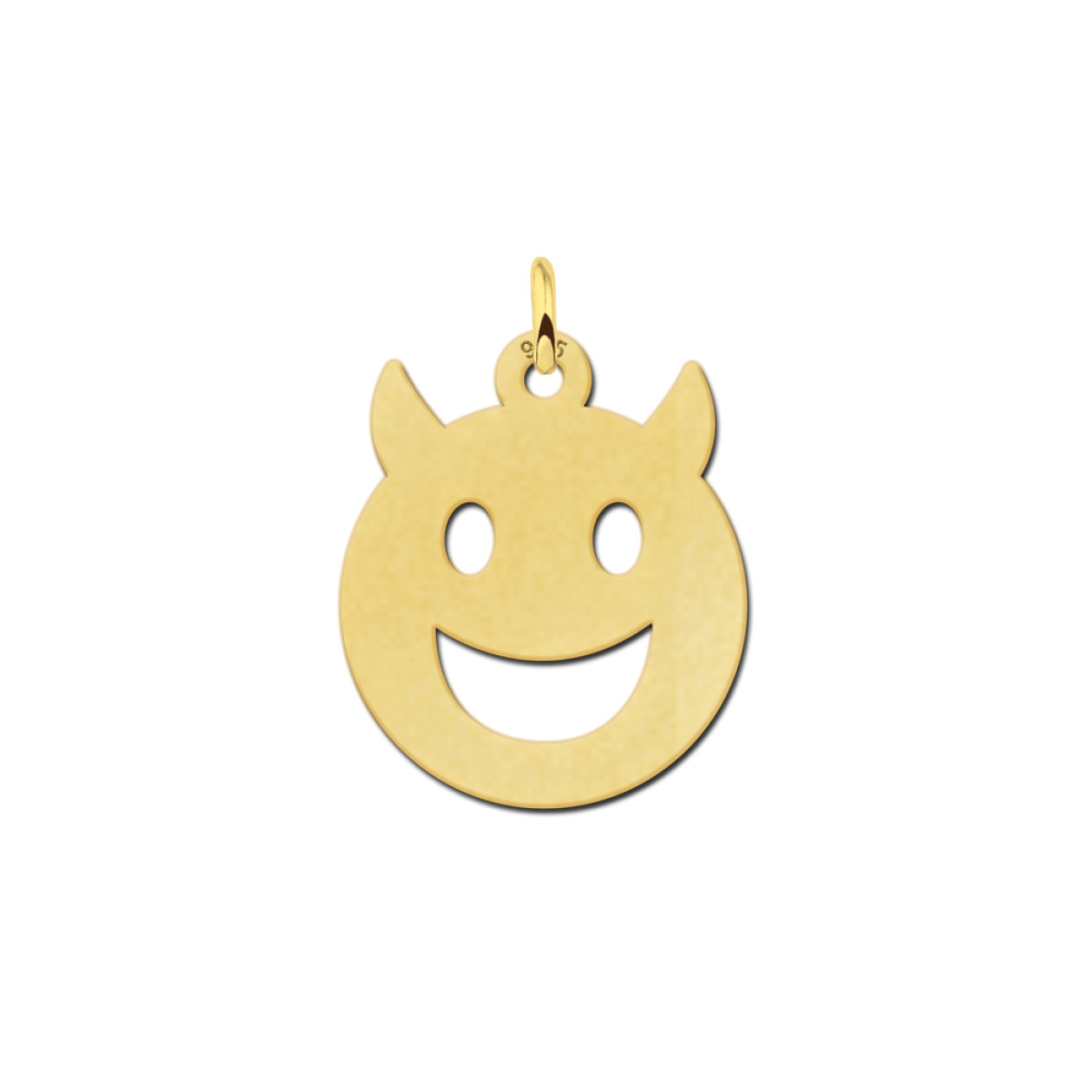 Gouden hanger smiley duiveltje