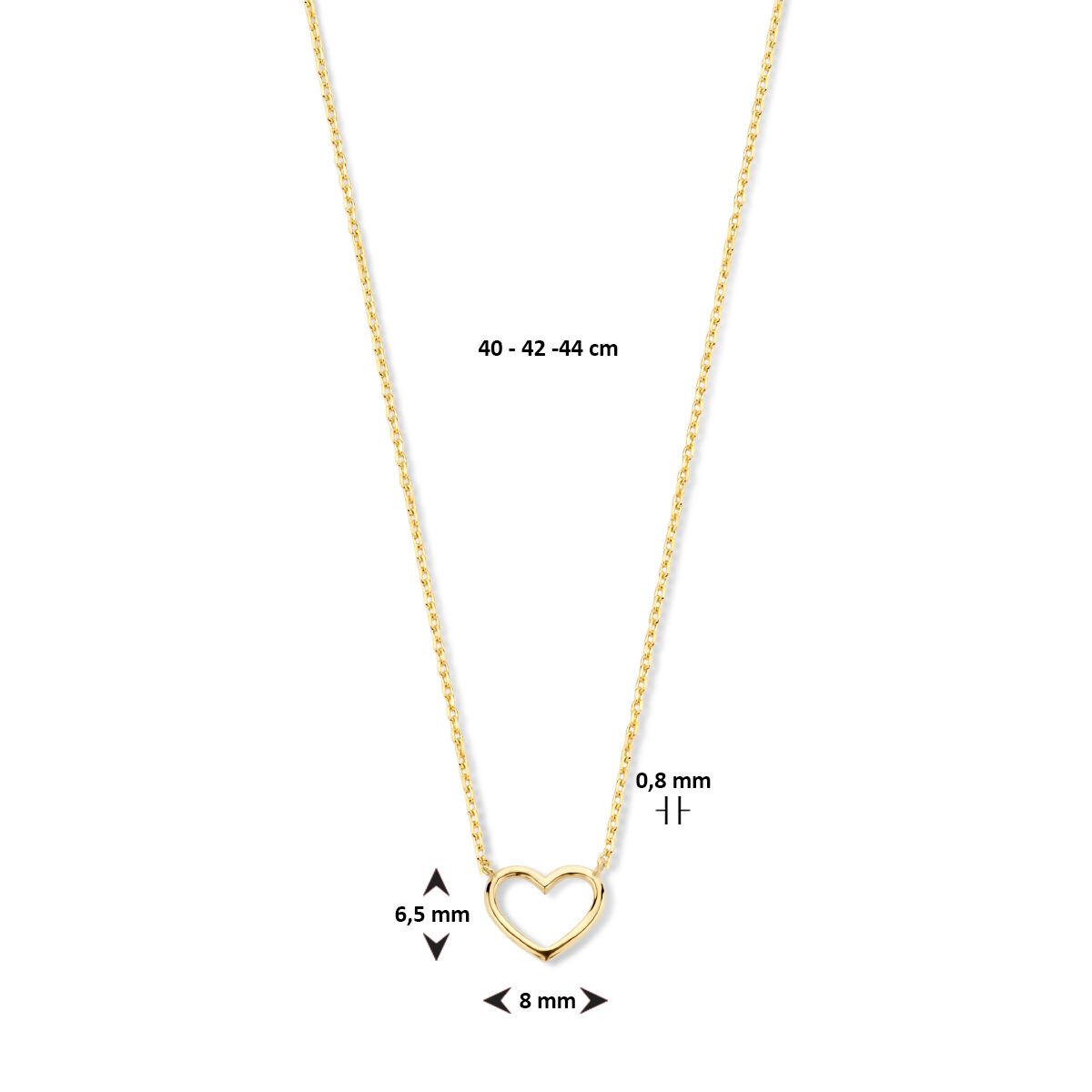 Gouden ketting met hartje