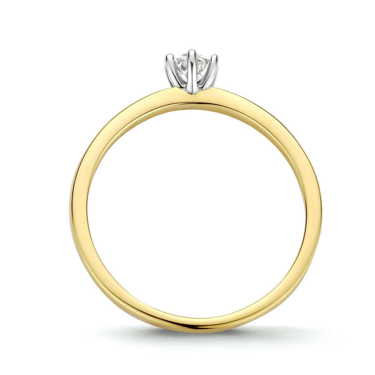 Gouden solitaire ring met diamant