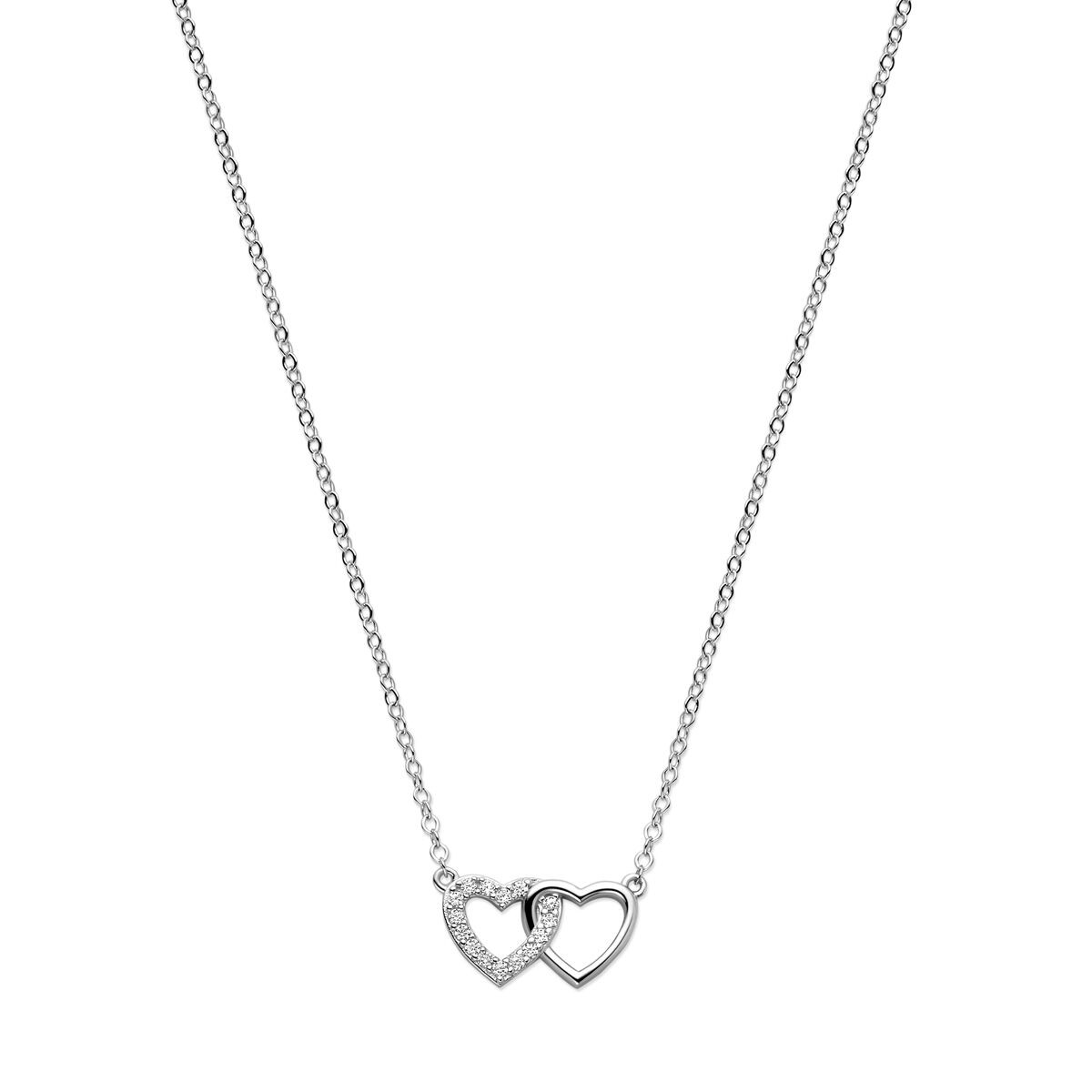 Ketting hartje open met zirkonia's