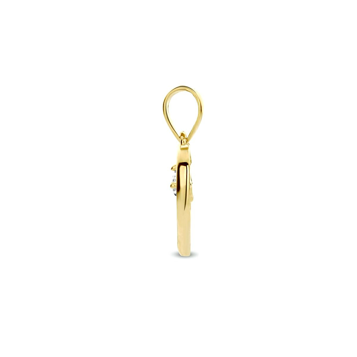 Gouden hanger hart met zirkonia