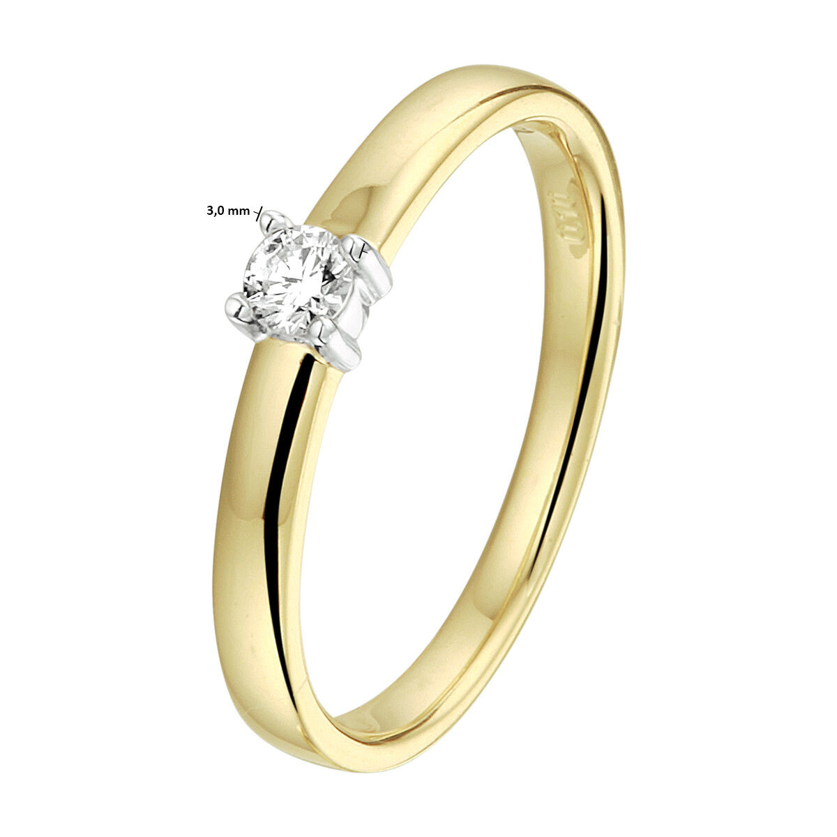 Bicolor gouden ring met diamant