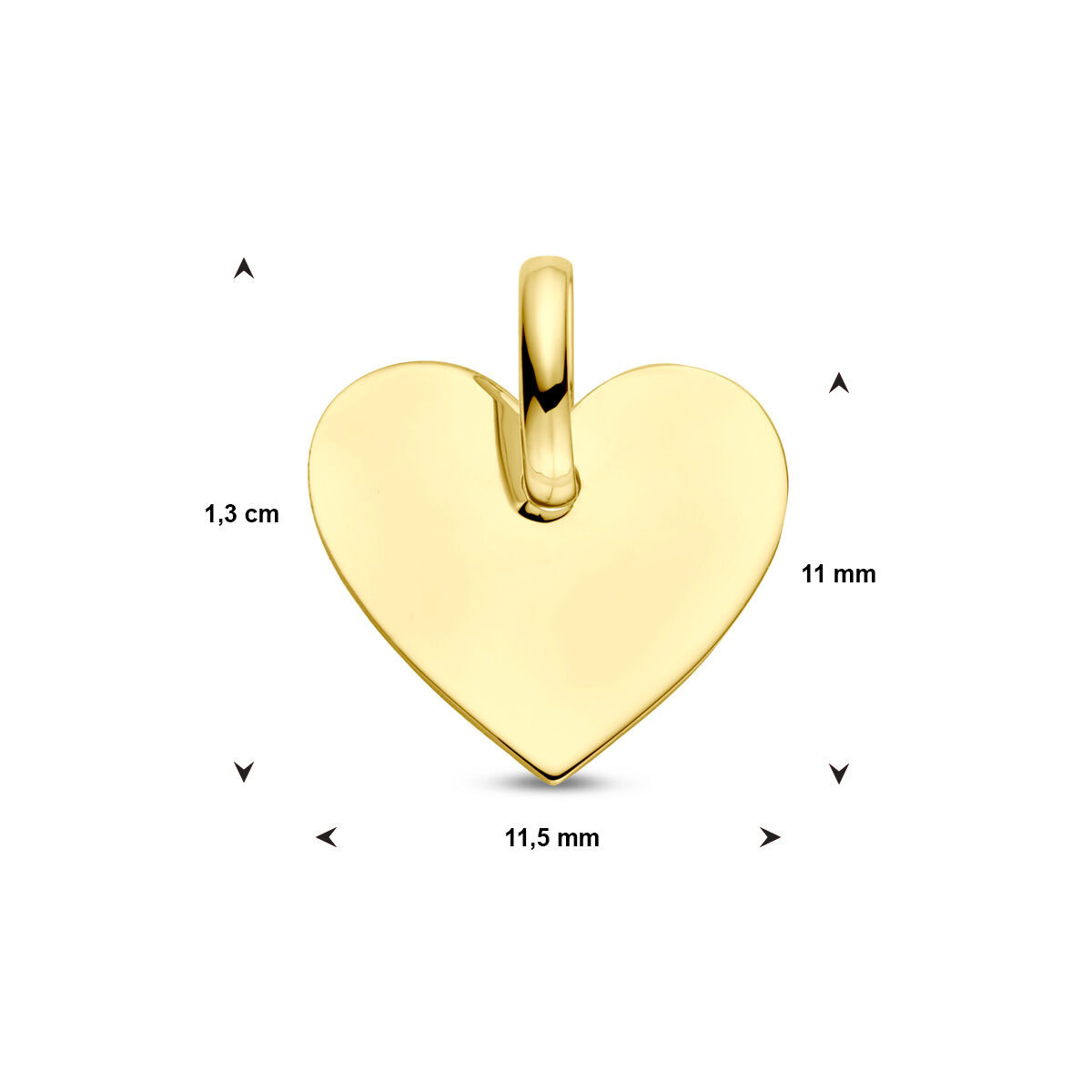 14-karaat graveer hartje - 13 x 11.6 mm