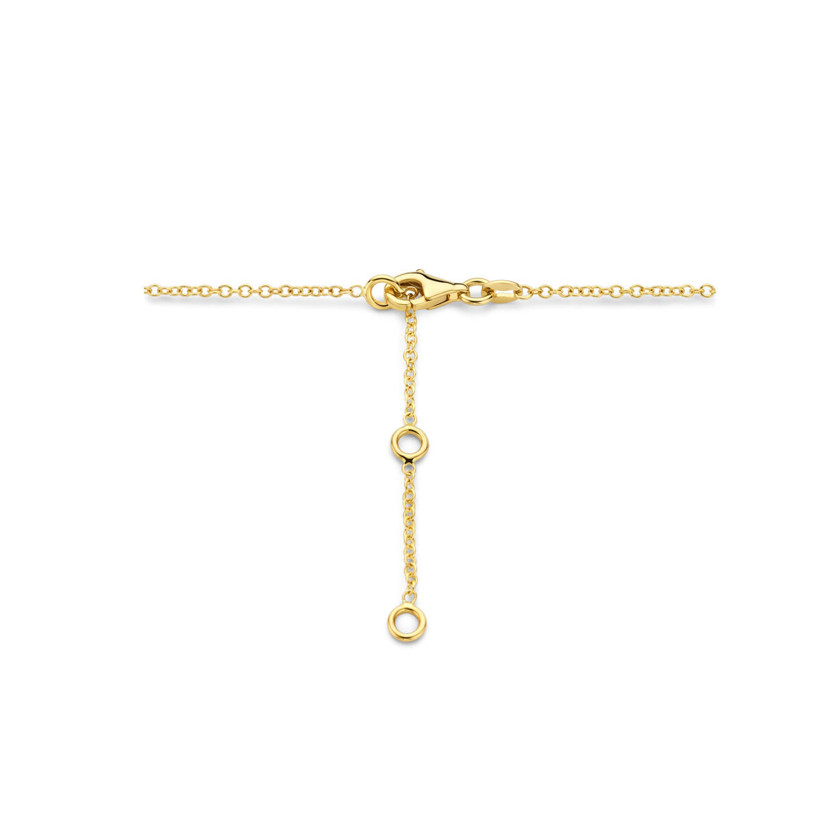 Gouden edelsteen ketting met topaas, amethist, citrien en peridoot - Lengte 41 - 45 cm