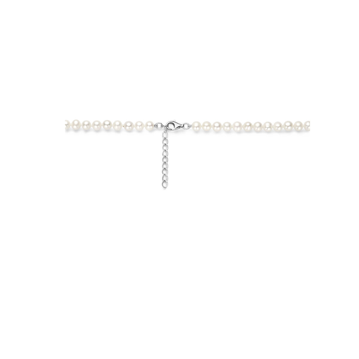Ketting van zilver met parels 46 cm