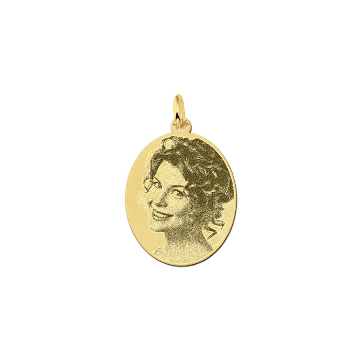 Foto hanger ovaal van goud - 19.5 x 23.5 mm - Names4ever