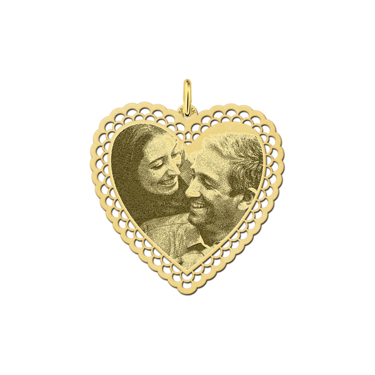 Liefdes fotohanger van goud - 33 x 33 mm - Names4ever