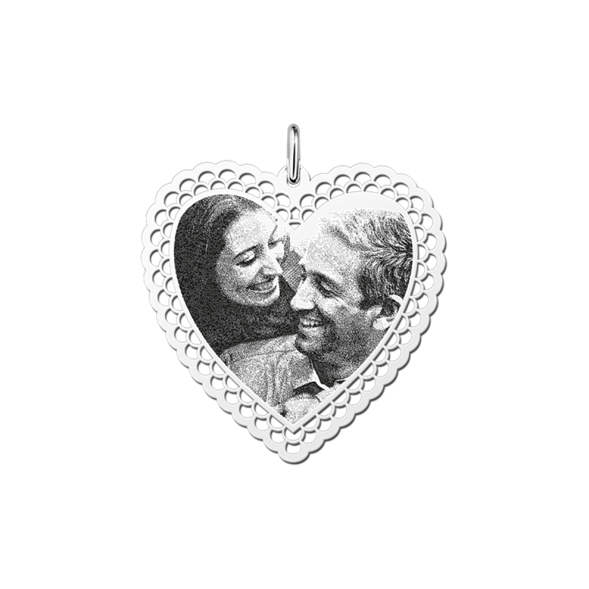 Liefdes fotohanger van zilver - 33 x 33 mm - Names4ever