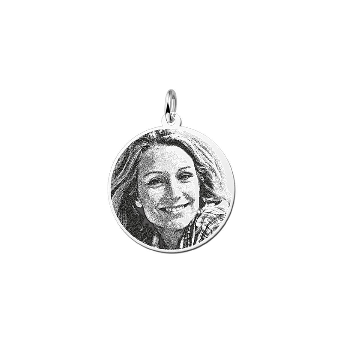 Ronde zilveren hanger met foto - 23.5 mm - Names4ever