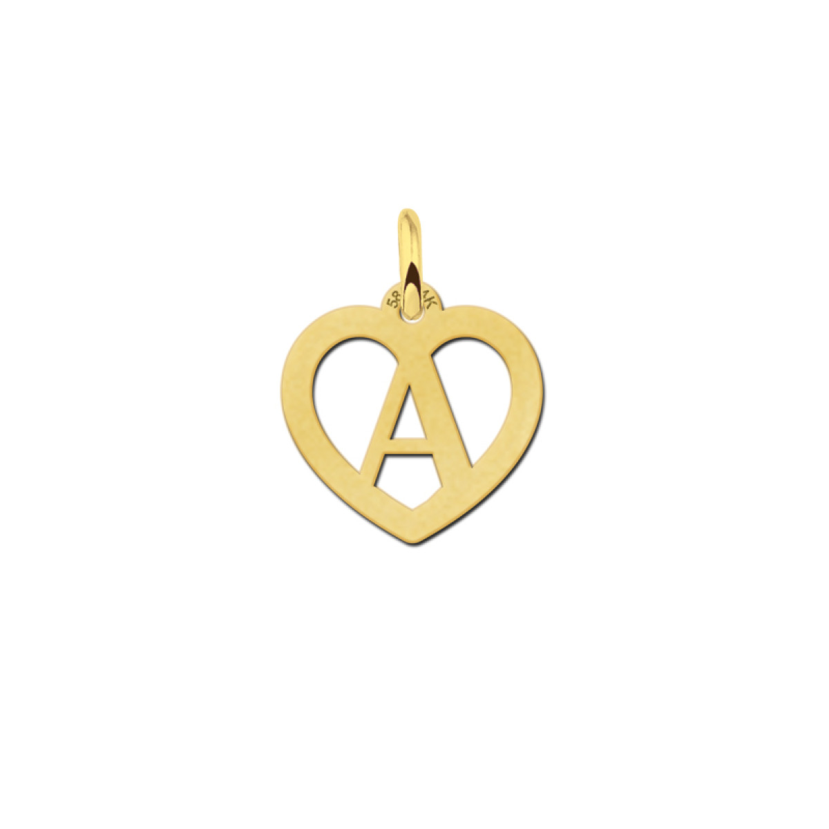 14K gouden hart hanger met initiaal