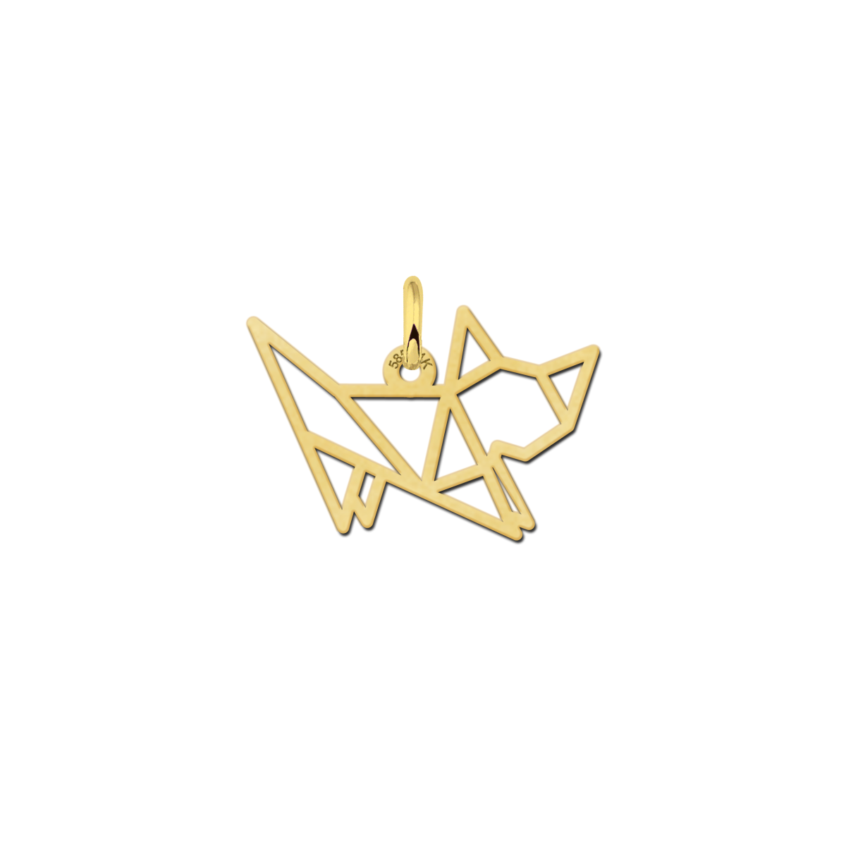 Geometrische hanger van goud kitten staand