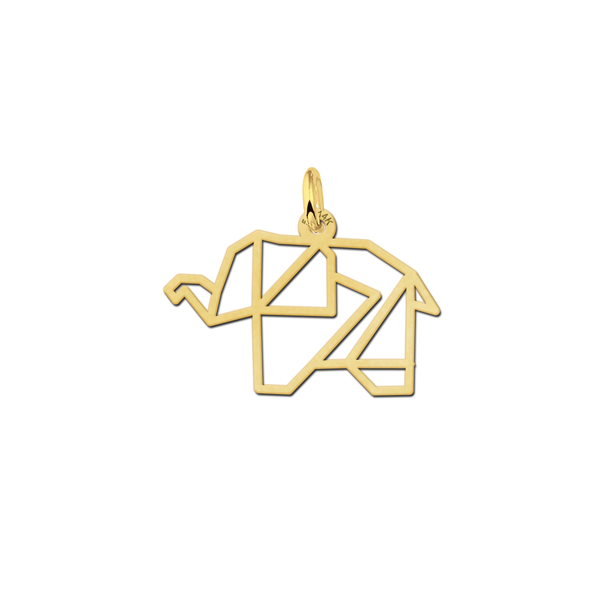 Geometrische hanger van goud olifant
