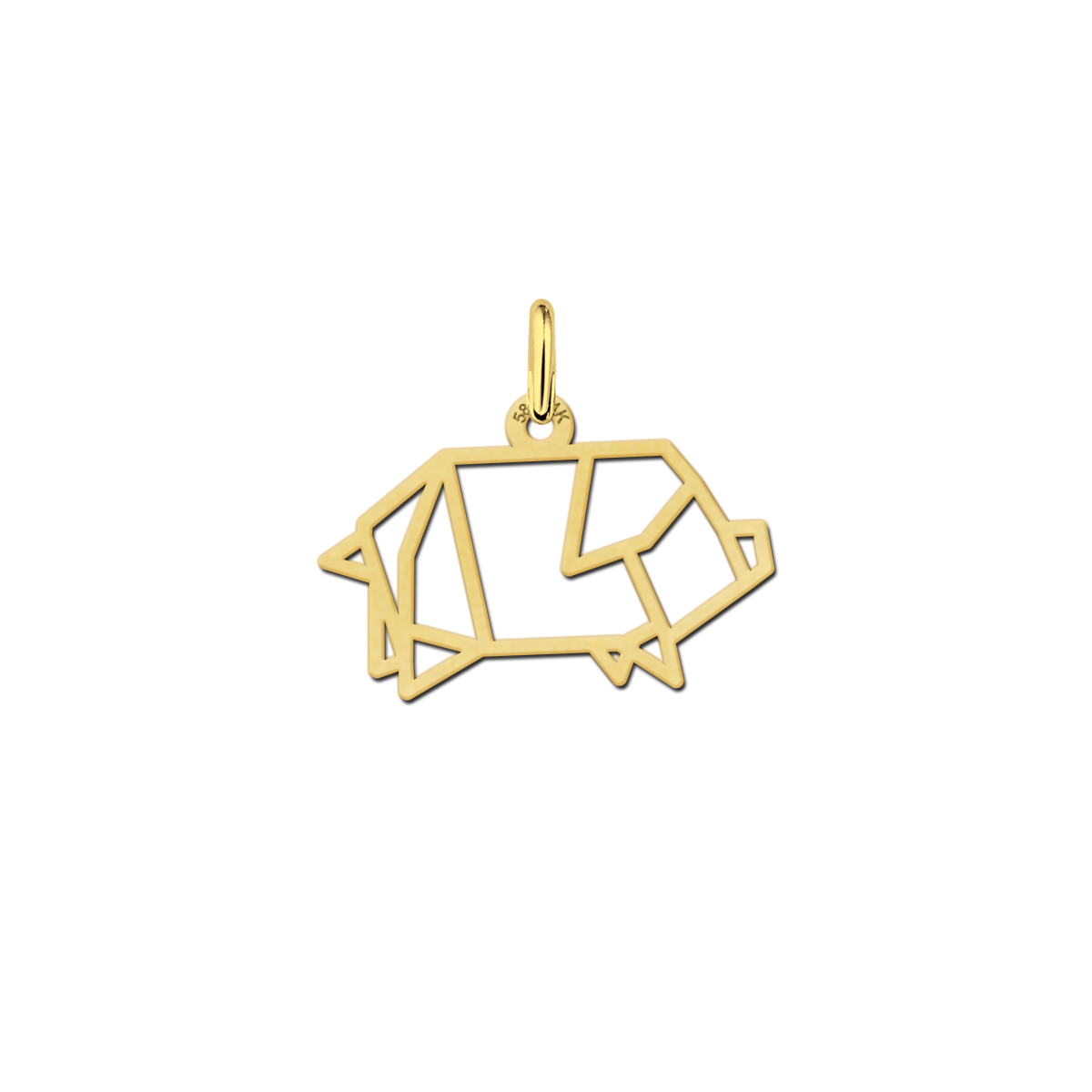 Geometrische hanger van goud varkentje