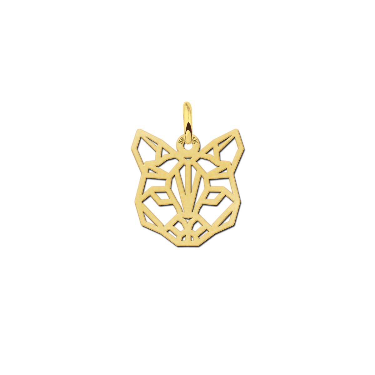 Gouden geometrische hanger kat