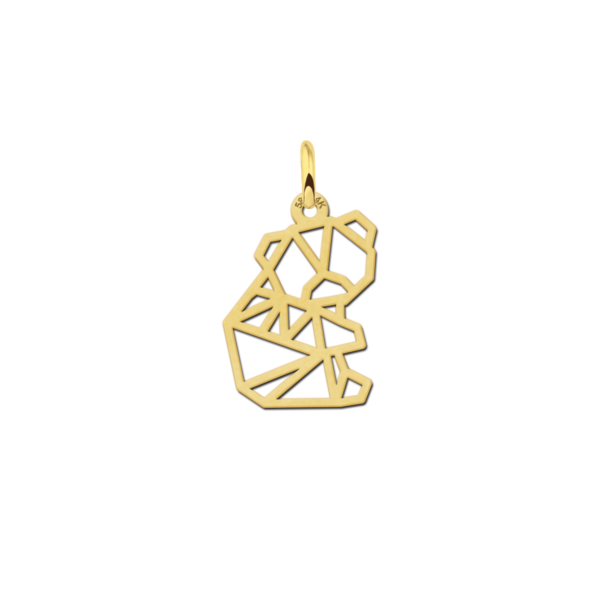 Gouden geometrische hanger klein beertje