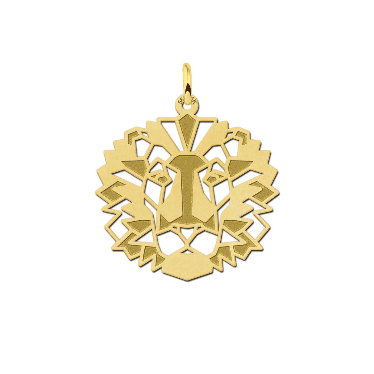 Gouden geometrische hanger leeuw