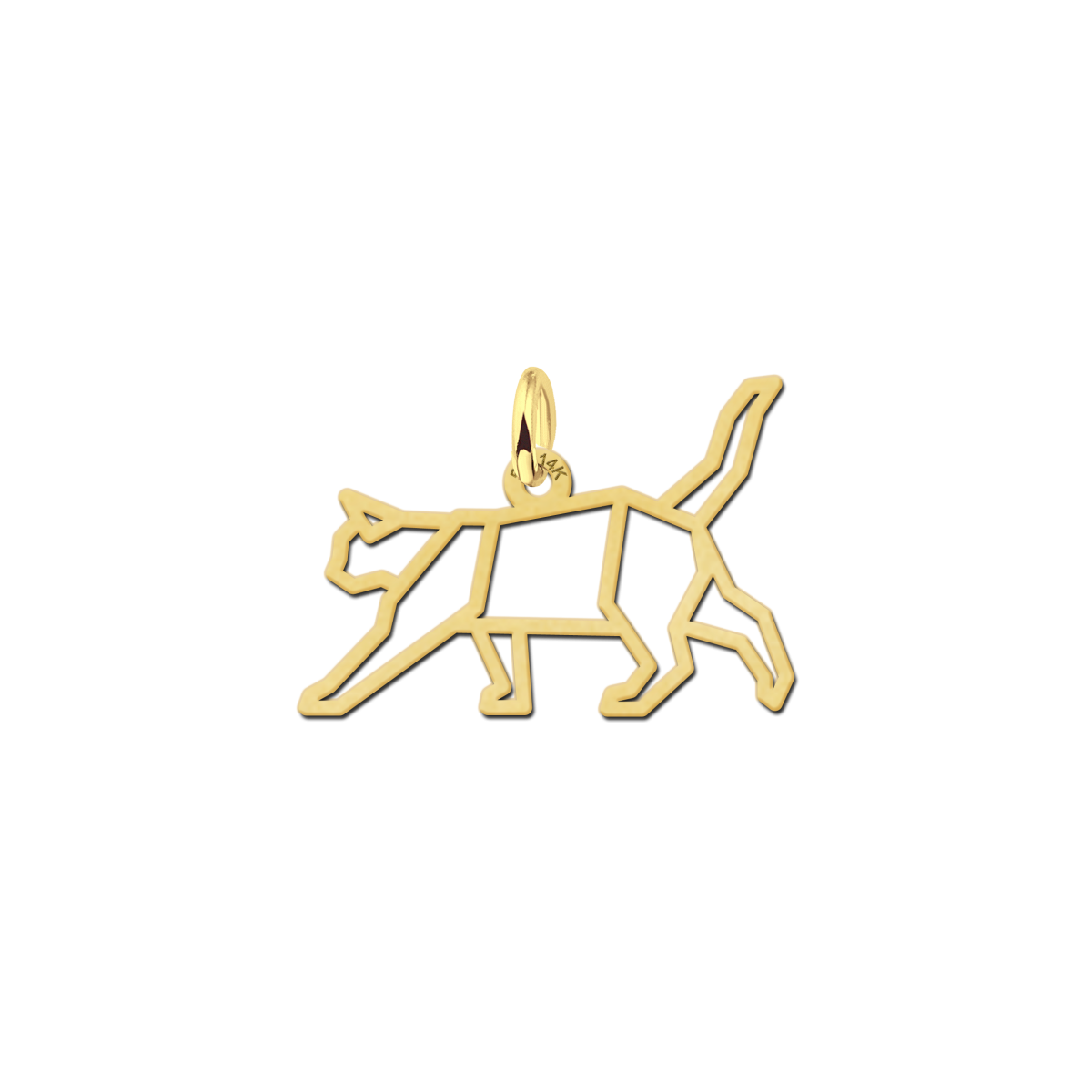 Gouden geometrische hanger poes