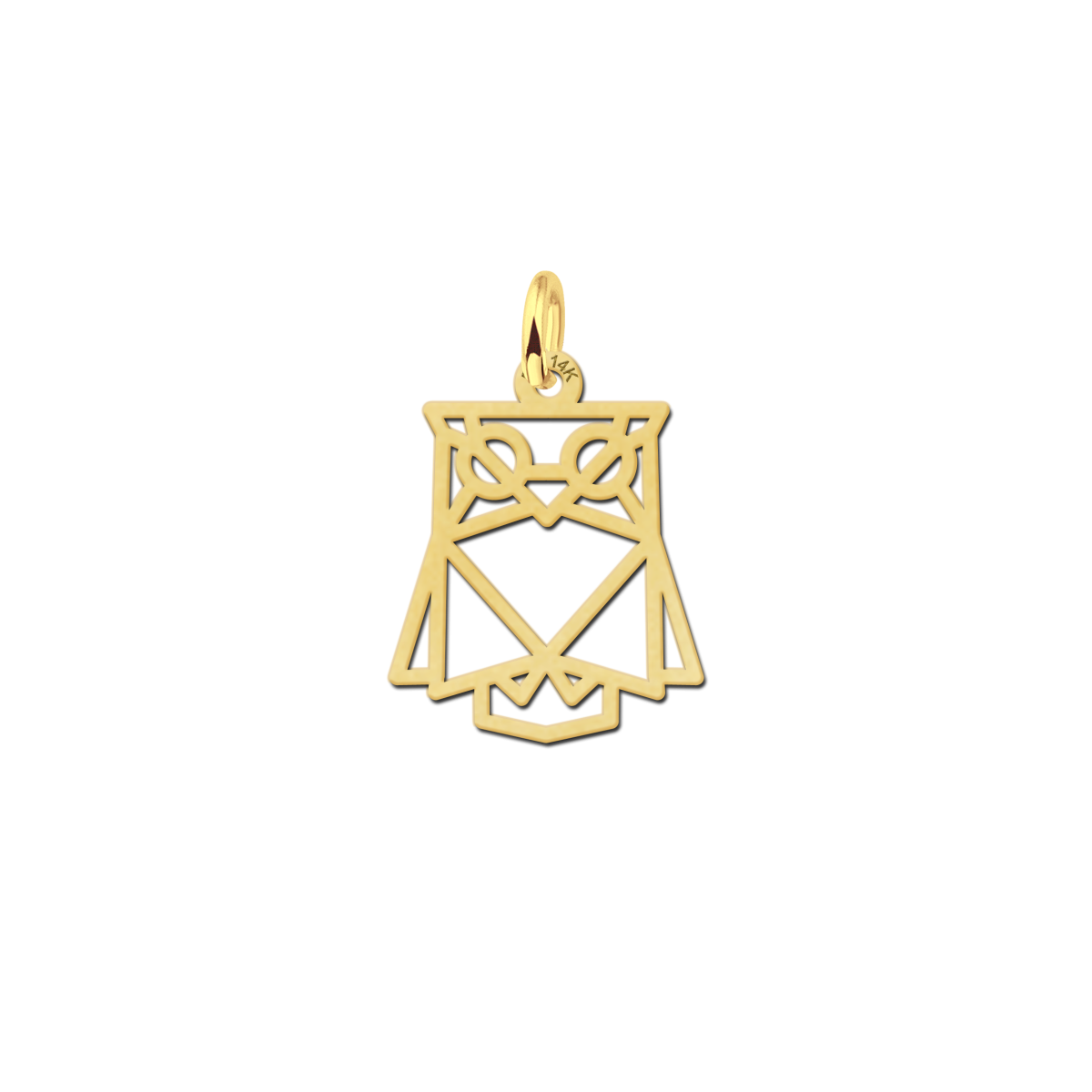 Gouden geometrische hanger uiltje
