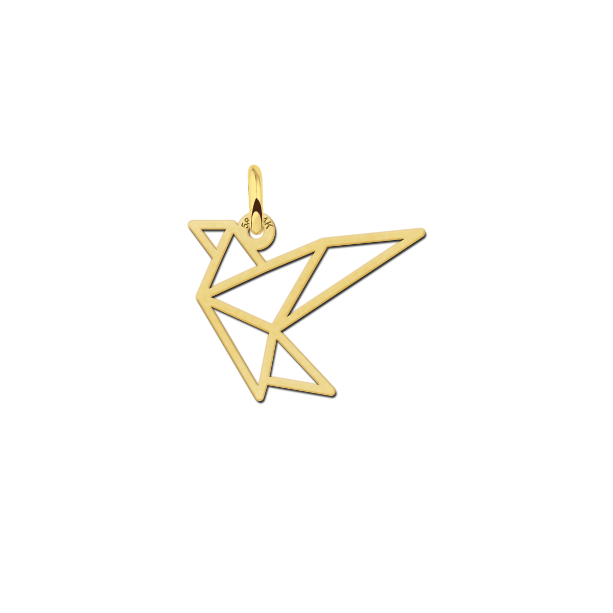 Gouden geometrische hanger vogel